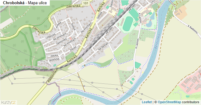 Chrobolská - mapa ulice