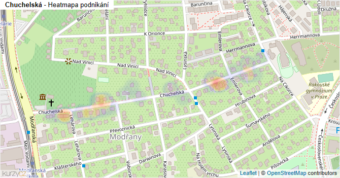 Chuchelská - mapa podnikání