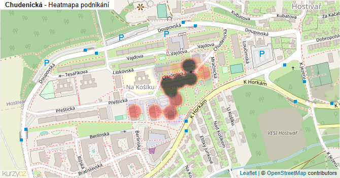 Chudenická - mapa podnikání