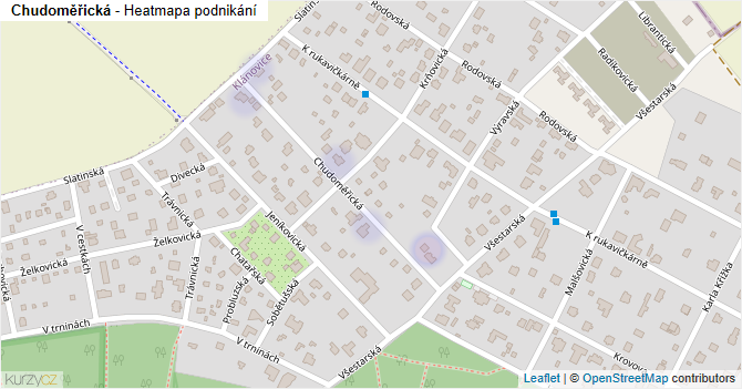 Chudoměřická - mapa podnikání
