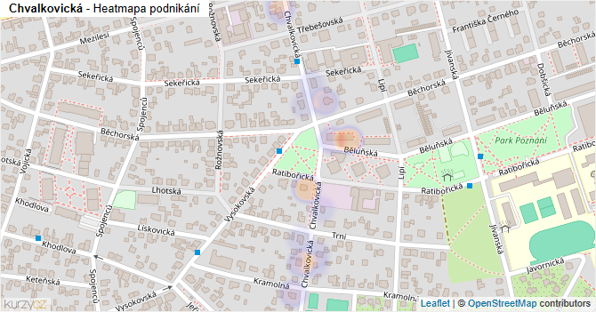 Chvalkovická - mapa podnikání