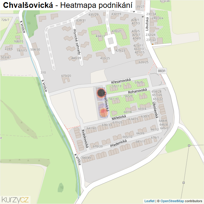 Mapa Chvalšovická - Firmy v ulici.