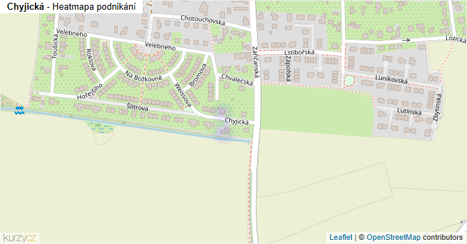 Chyjická - mapa podnikání