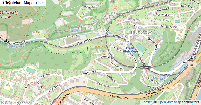Chýnická - mapa ulice