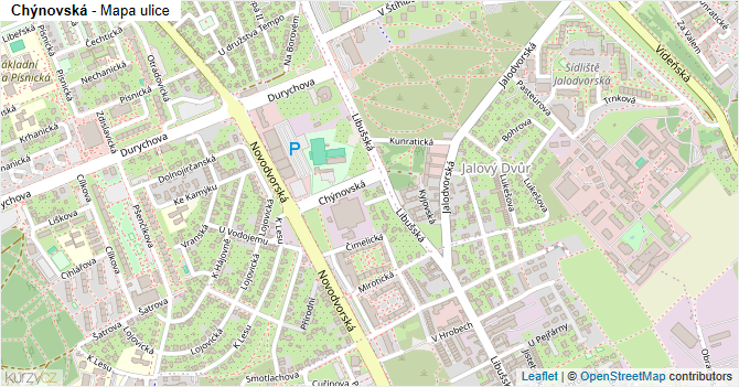 Chýnovská - mapa ulice