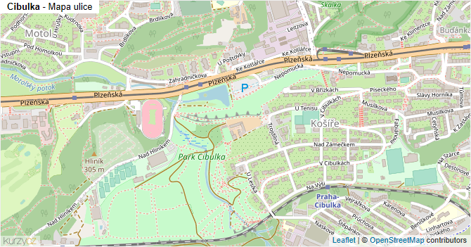 Cibulka - mapa ulice