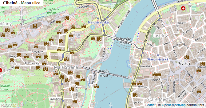 Cihelná - mapa ulice
