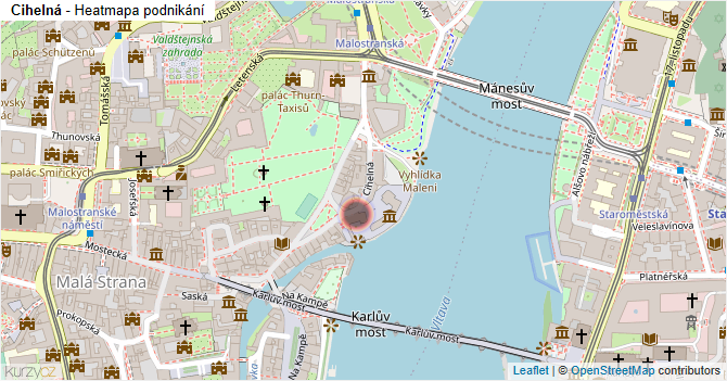 Cihelná - mapa podnikání