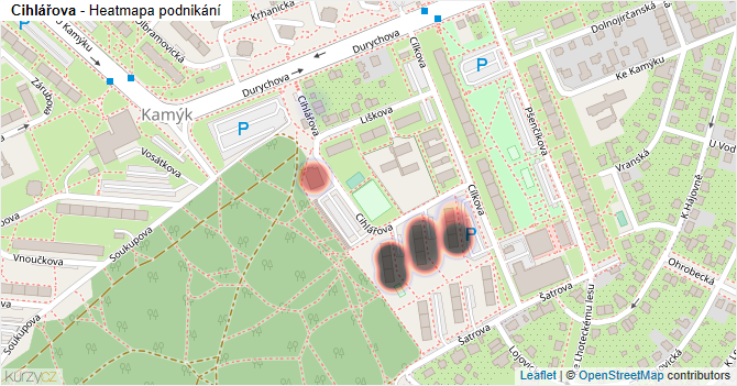Cihlářova - mapa podnikání