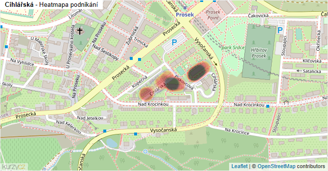 Cihlářská - mapa podnikání