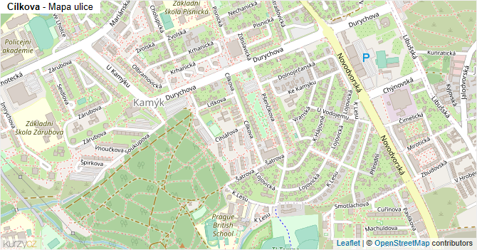 Cílkova - mapa ulice