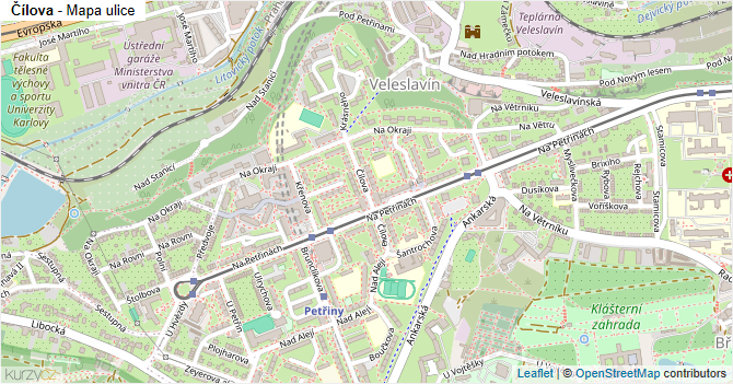Čílova - mapa ulice