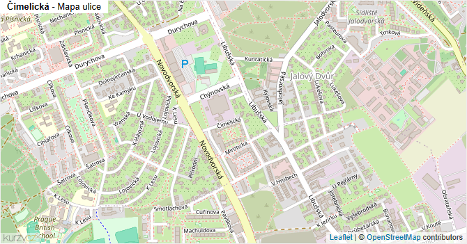 Čimelická - mapa ulice