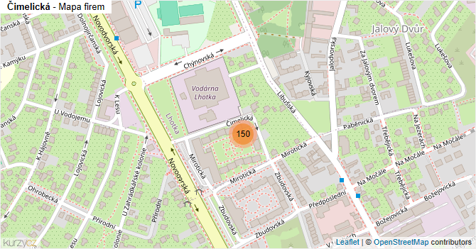 Čimelická - mapa firem