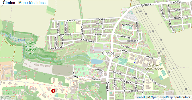 Čimice - mapa části obce