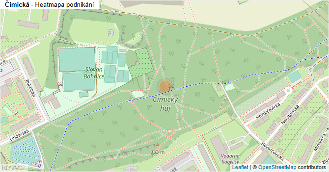 Čimická - mapa podnikání