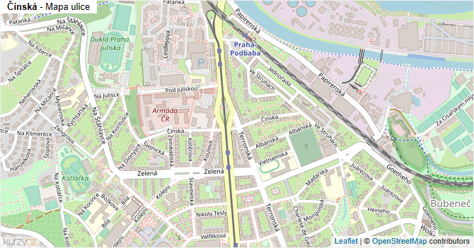 Čínská - mapa ulice