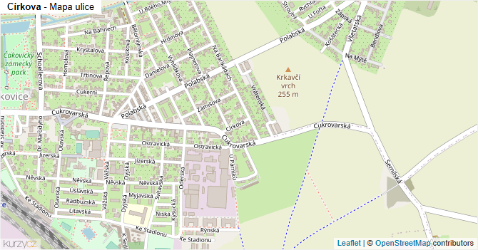 Církova - mapa ulice