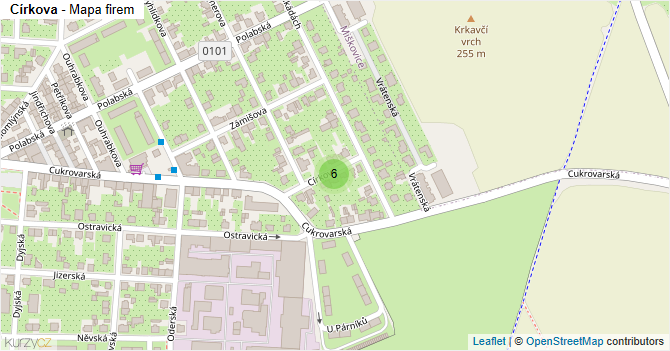 Církova - mapa firem
