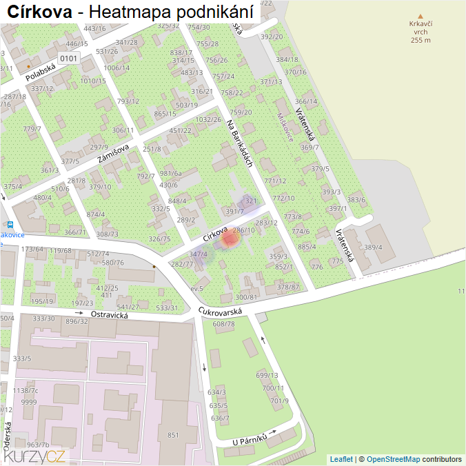 Mapa Církova - Firmy v ulici.