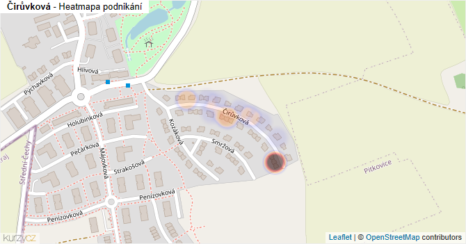 Čirůvková - mapa podnikání