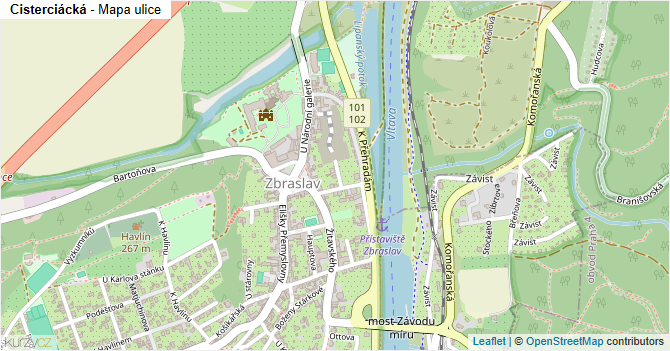Cisterciácká - mapa ulice