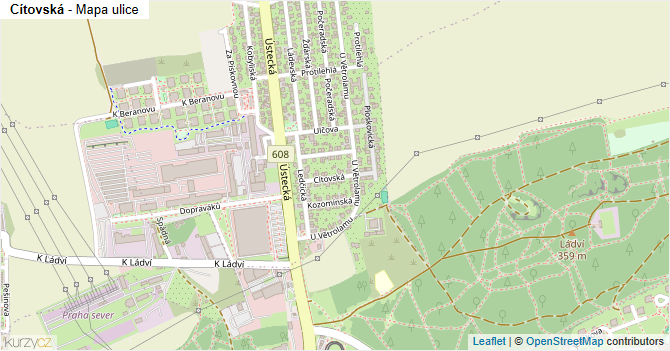 Cítovská - mapa ulice