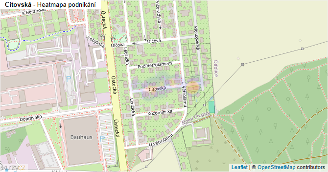 Cítovská - mapa podnikání