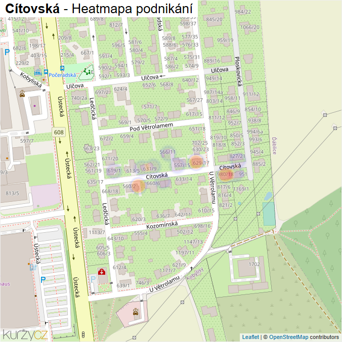 Mapa Cítovská - Firmy v ulici.