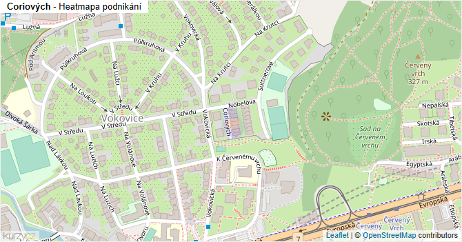 Coriových - mapa podnikání