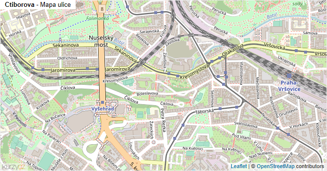 Ctiborova - mapa ulice
