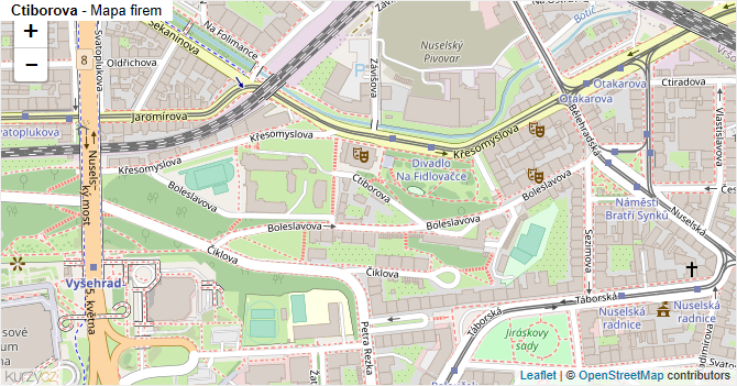 Ctiborova - mapa firem