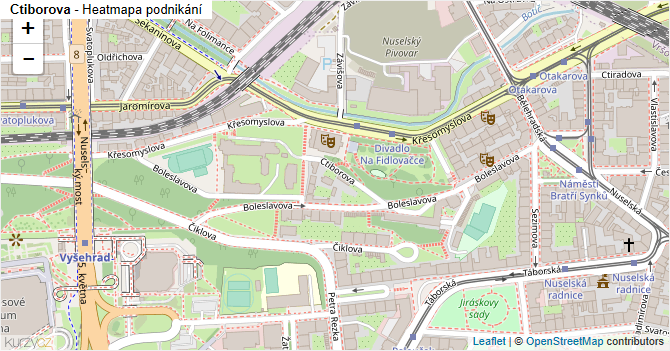 Ctiborova - mapa podnikání