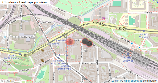 Ctiradova - mapa podnikání