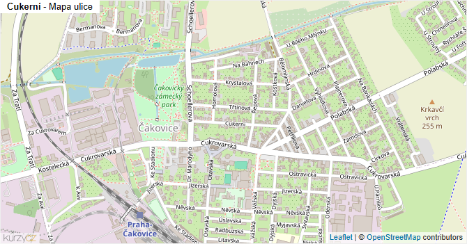 Cukerní - mapa ulice