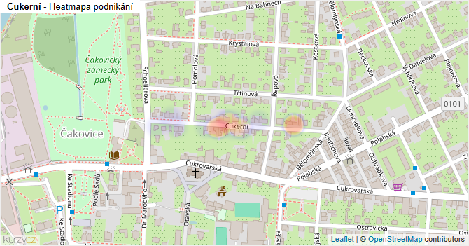 Cukerní - mapa podnikání