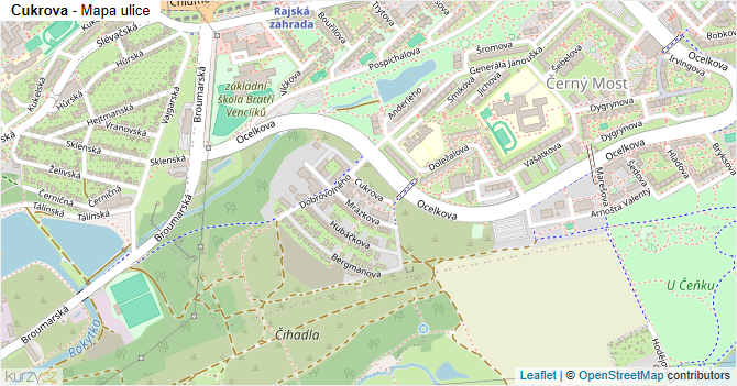 Cukrova - mapa ulice
