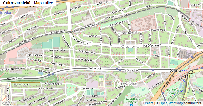 Cukrovarnická - mapa ulice