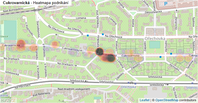 Cukrovarnická - mapa podnikání