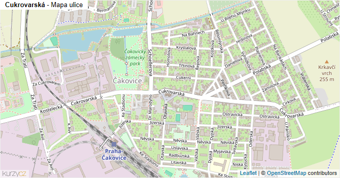 Cukrovarská - mapa ulice