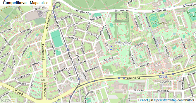 Čumpelíkova - mapa ulice