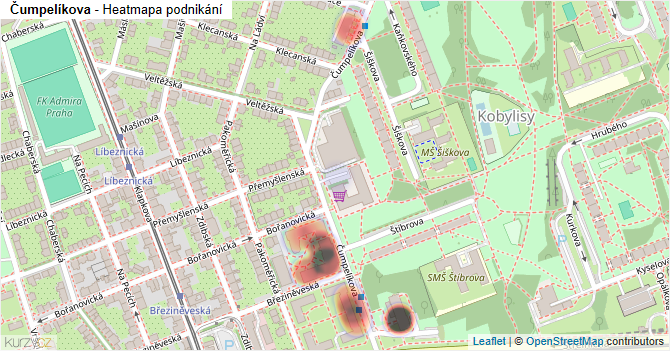 Čumpelíkova - mapa podnikání