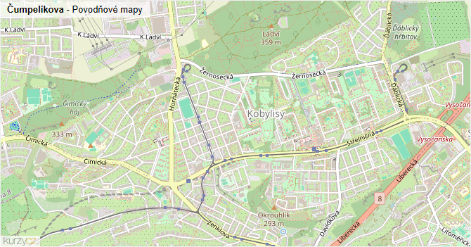 Čumpelíkova - záplavové mapy stoleté vody