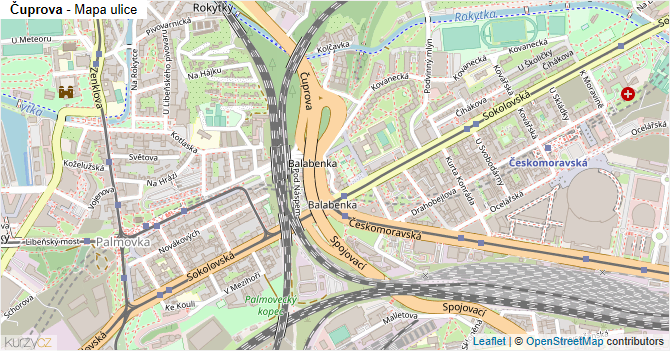 Čuprova - mapa ulice