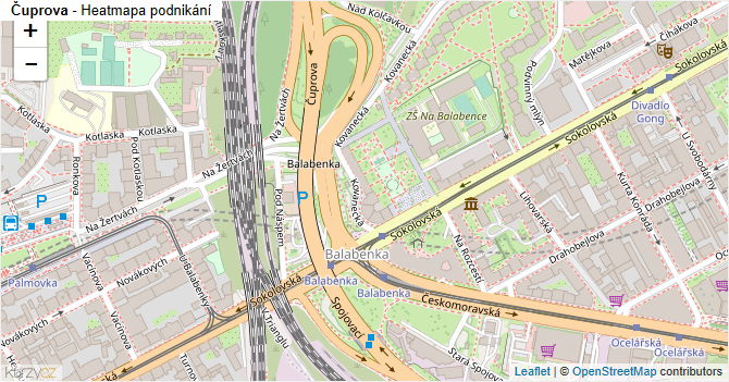 Čuprova - mapa podnikání