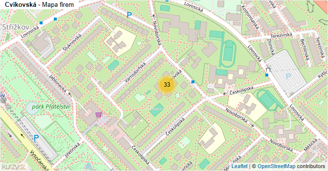 Cvikovská - mapa firem