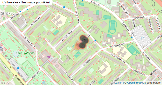 Cvikovská - mapa podnikání