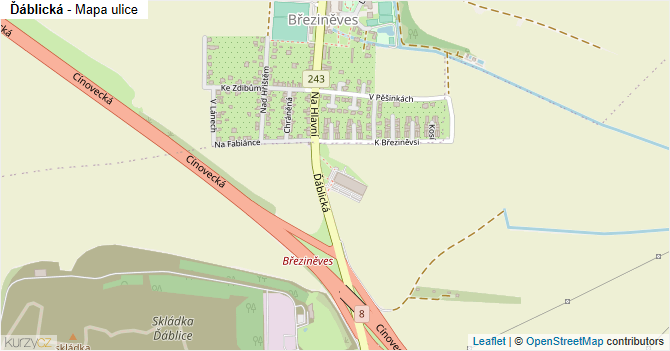 Ďáblická - mapa ulice