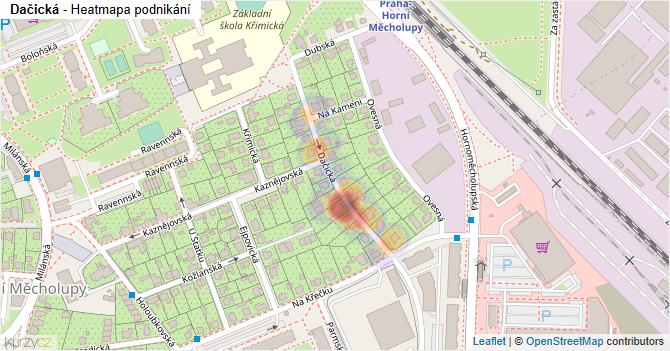 Dačická - mapa podnikání