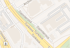 Daimlerova v obci Praha 10 - mapa ulice